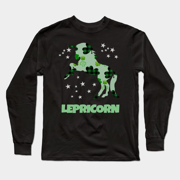 Lepricorn - Irish Unicorn - Saint Patrick's Long Sleeve T-Shirt by A T Design